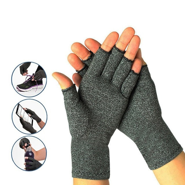 Half finger cycling gloves Arthritis pressure health gloves ash high elastic breathable anti-edema rehabilitation riding gloves